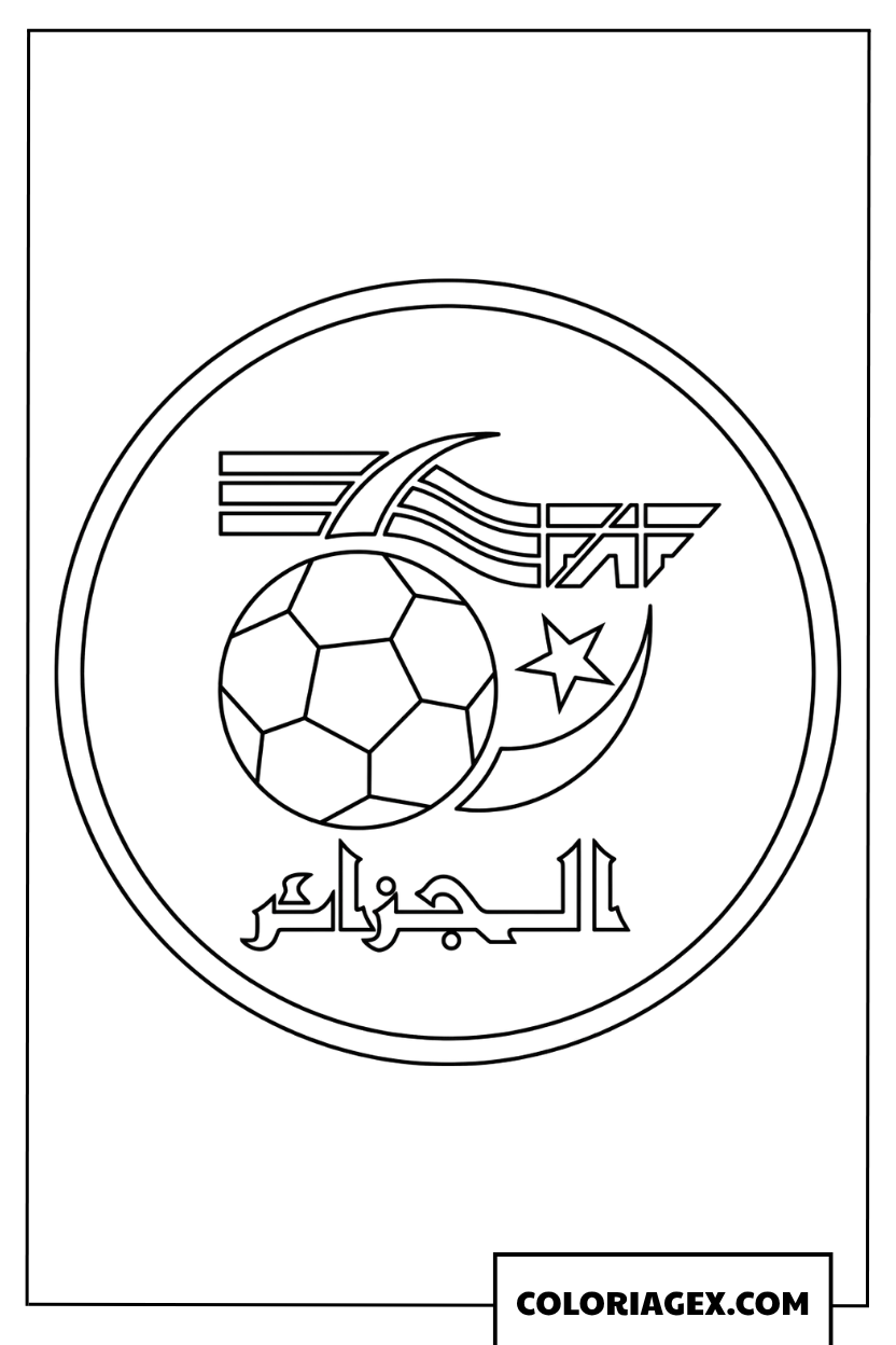 Dessin de l insigne de football d Algerie a colorier
