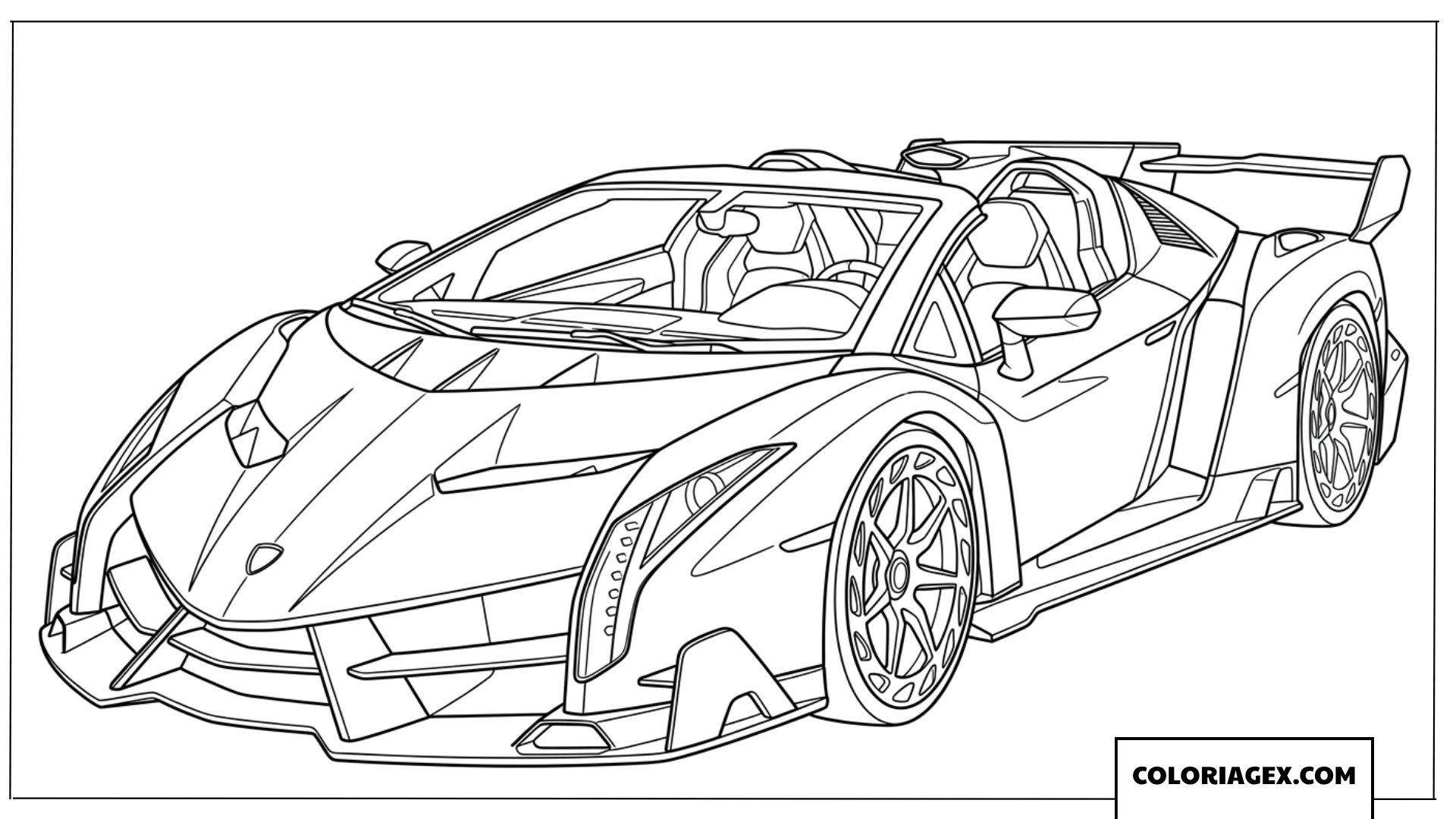 Dessin de la puissante supercar Lamborghini Veneno