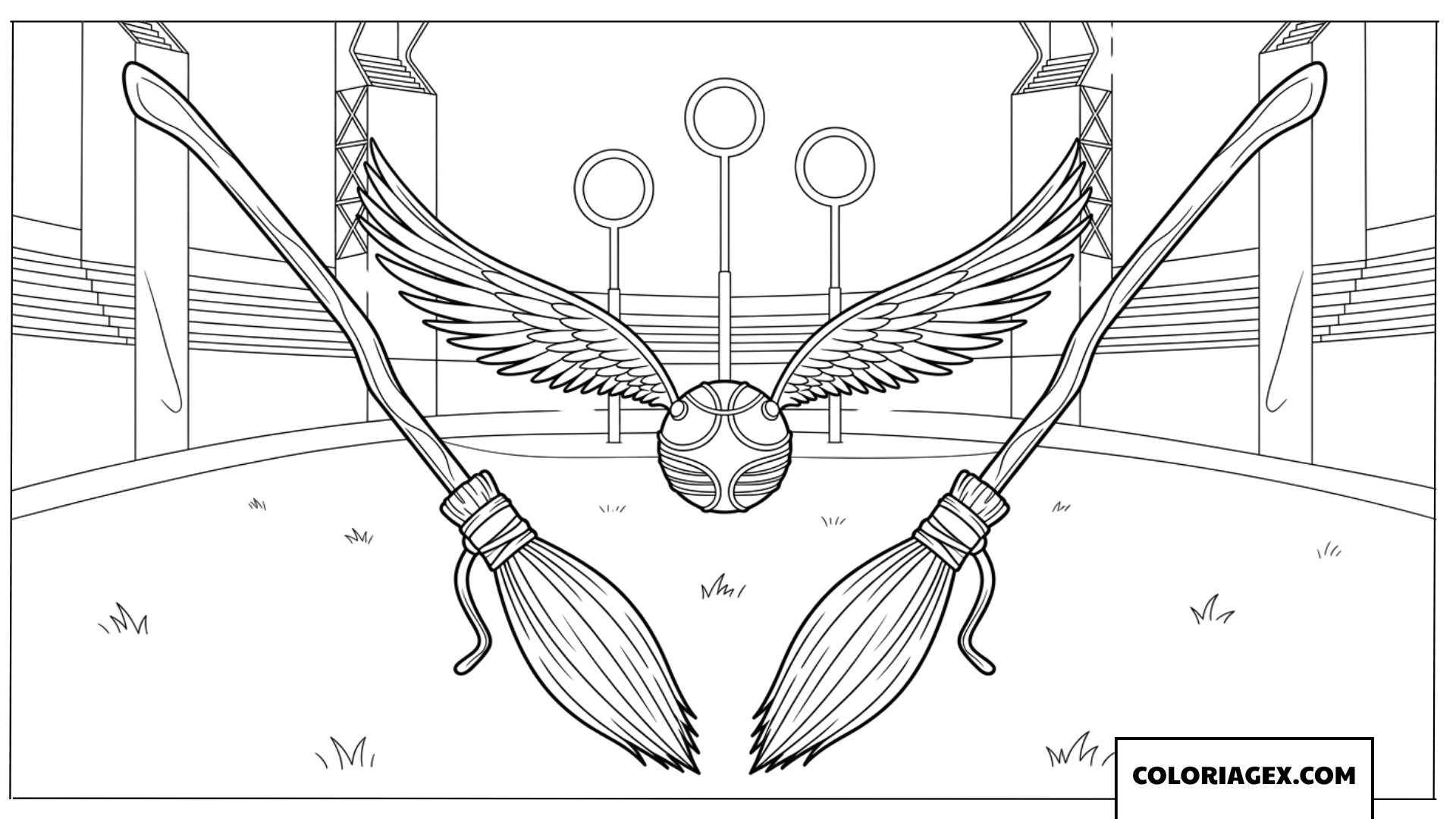Dessin des symboles emblematiques du Quidditch