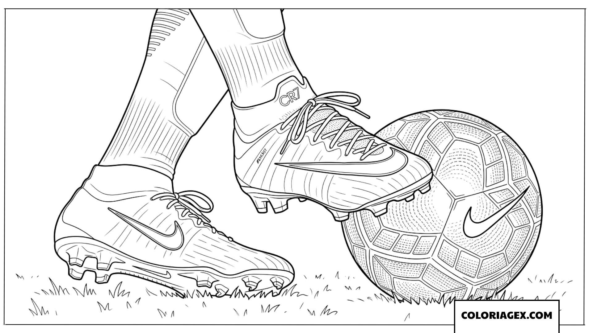 Dessin détaillé des chaussures de football légendaires de Ronaldo