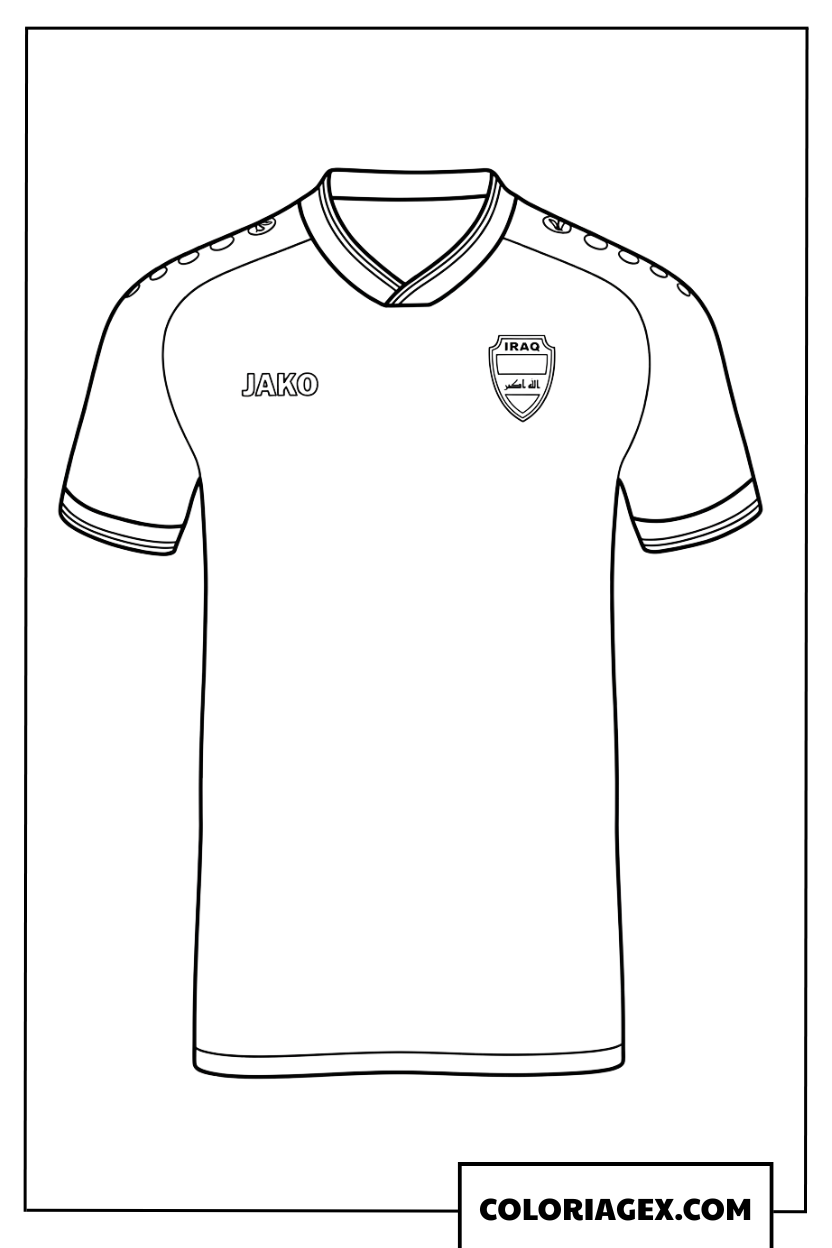 Dessin du maillot officiel de l equipe de football d Irak