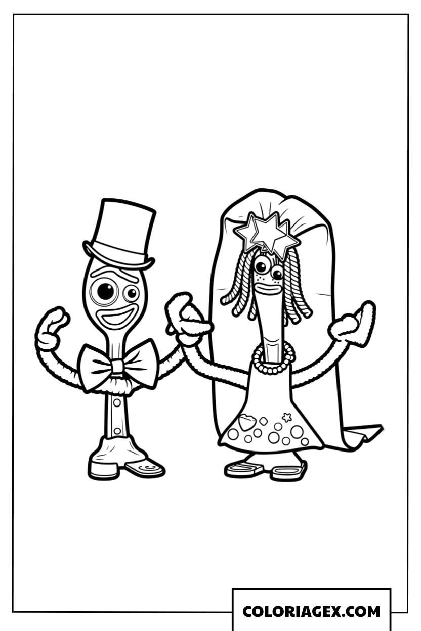 Dessin du mariage de Forky et son amie