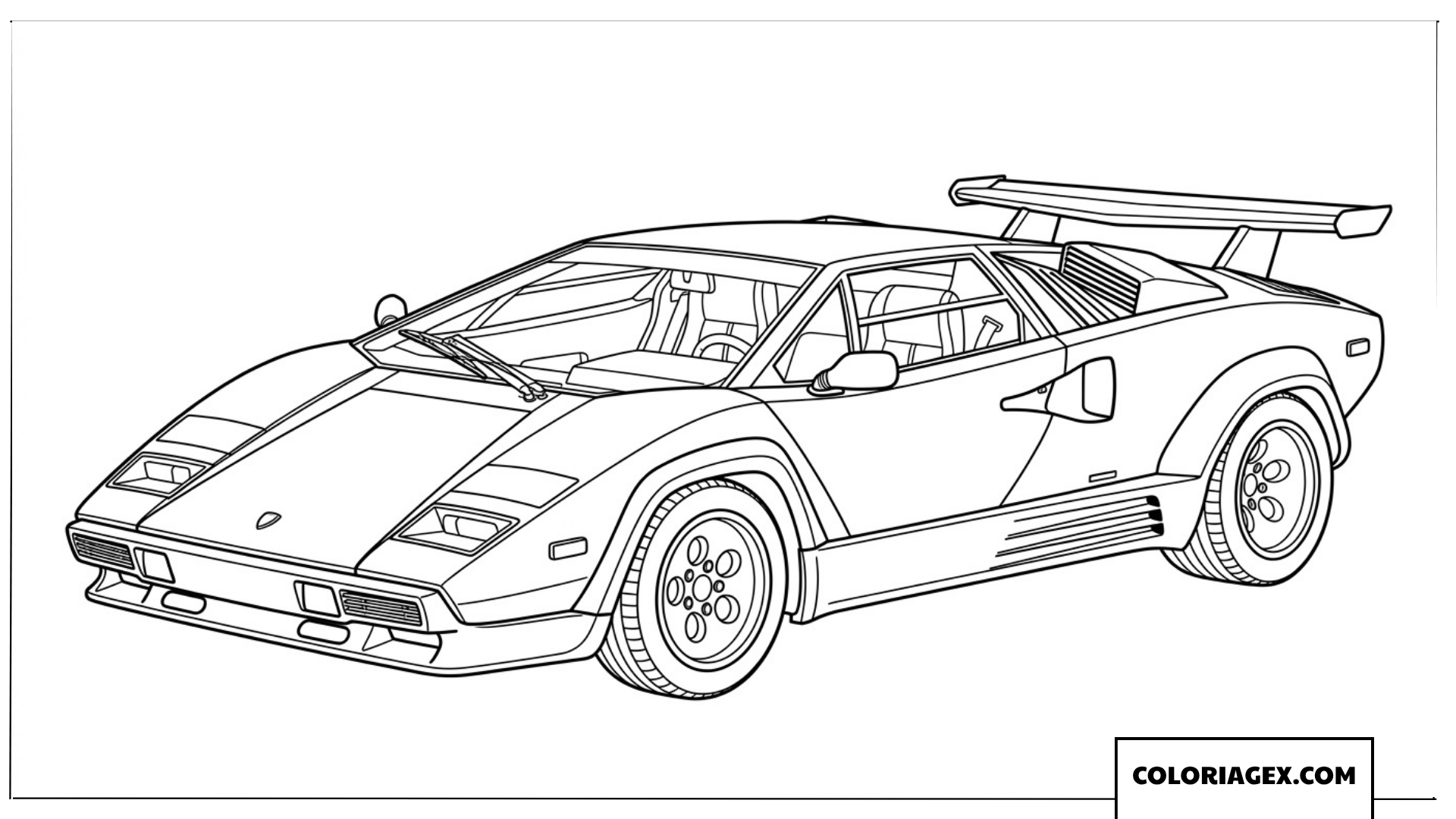 Dessin du modèle légendaire Lamborghini Countach