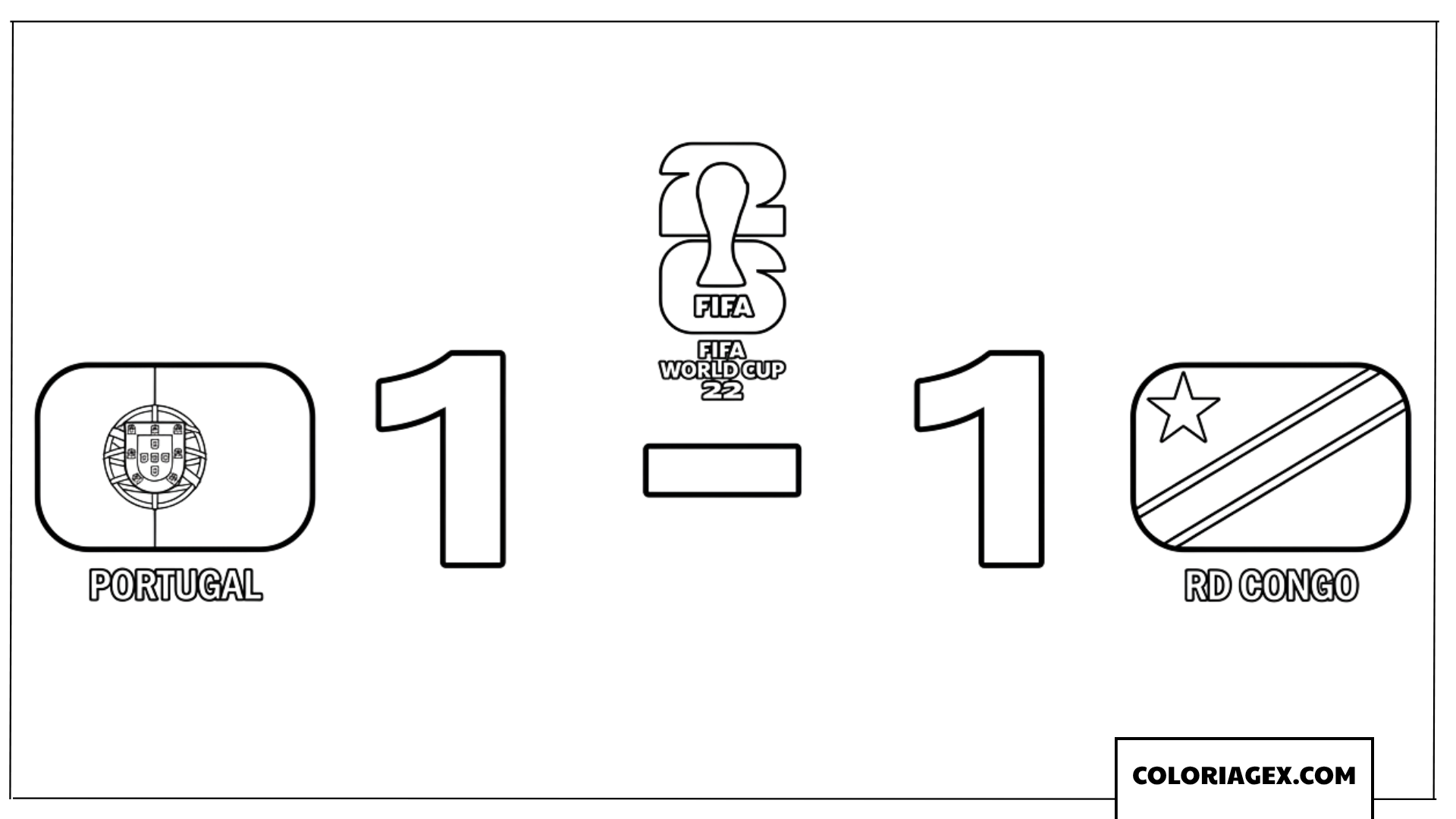 Dessin du tableau d affichage score un partout Portugal RD Congo