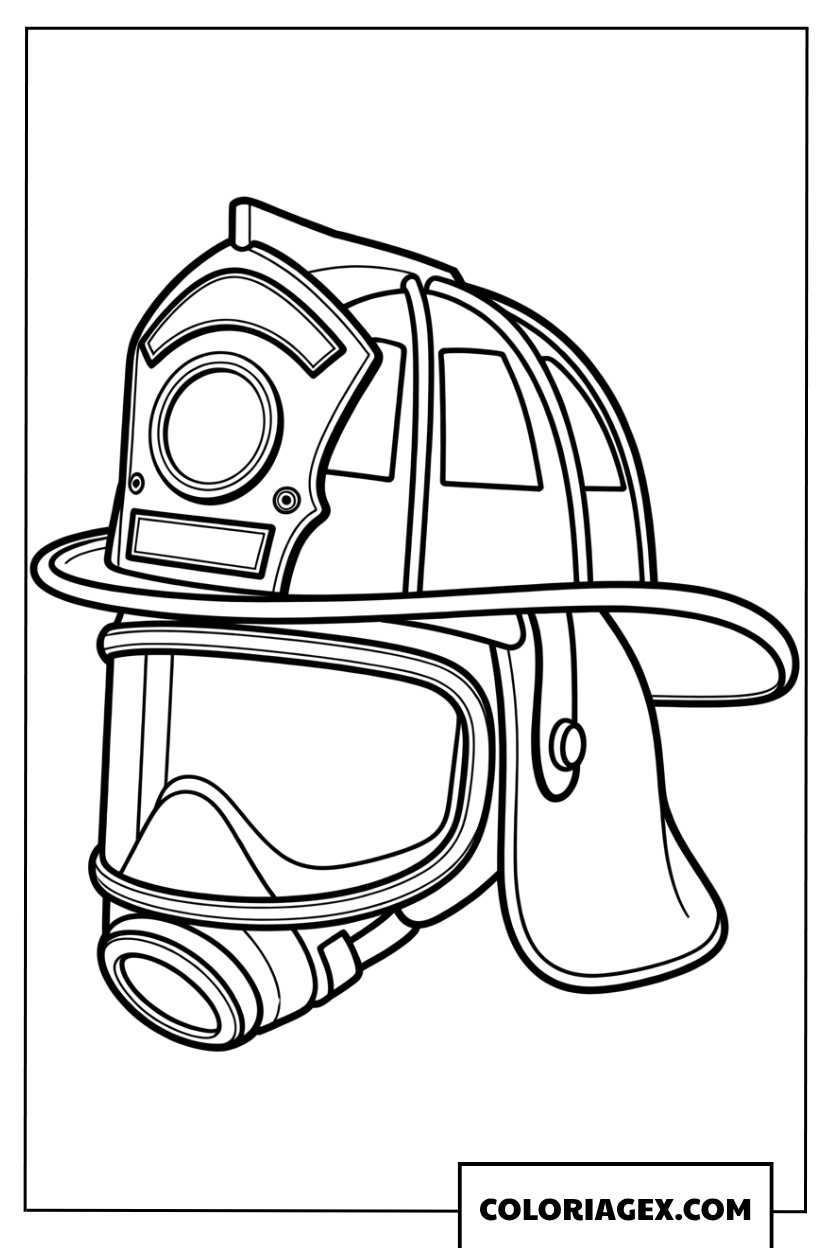 Dessin d'un casque de pompier à colorier