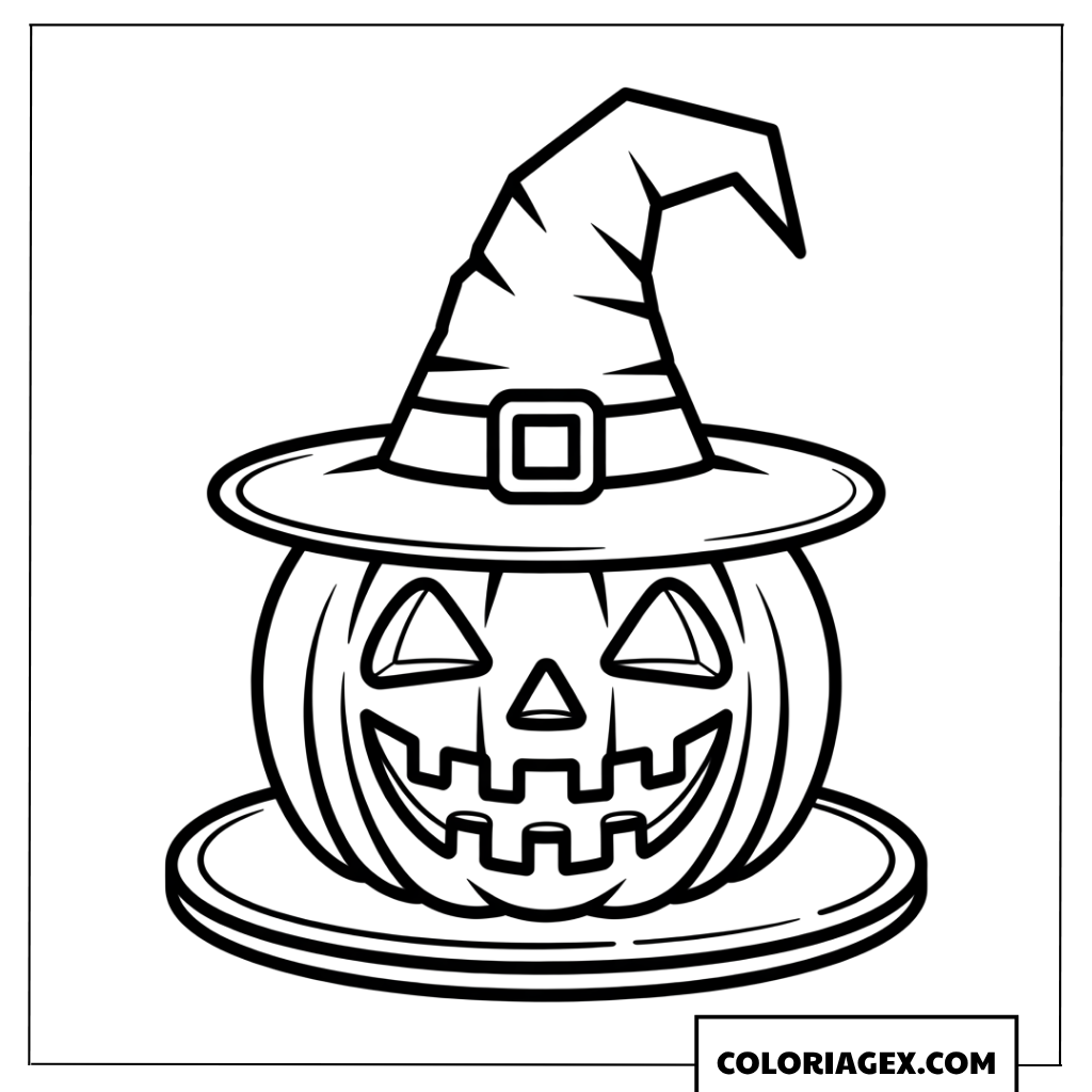 Dessin d'un gâteau Halloween en forme de citrouille