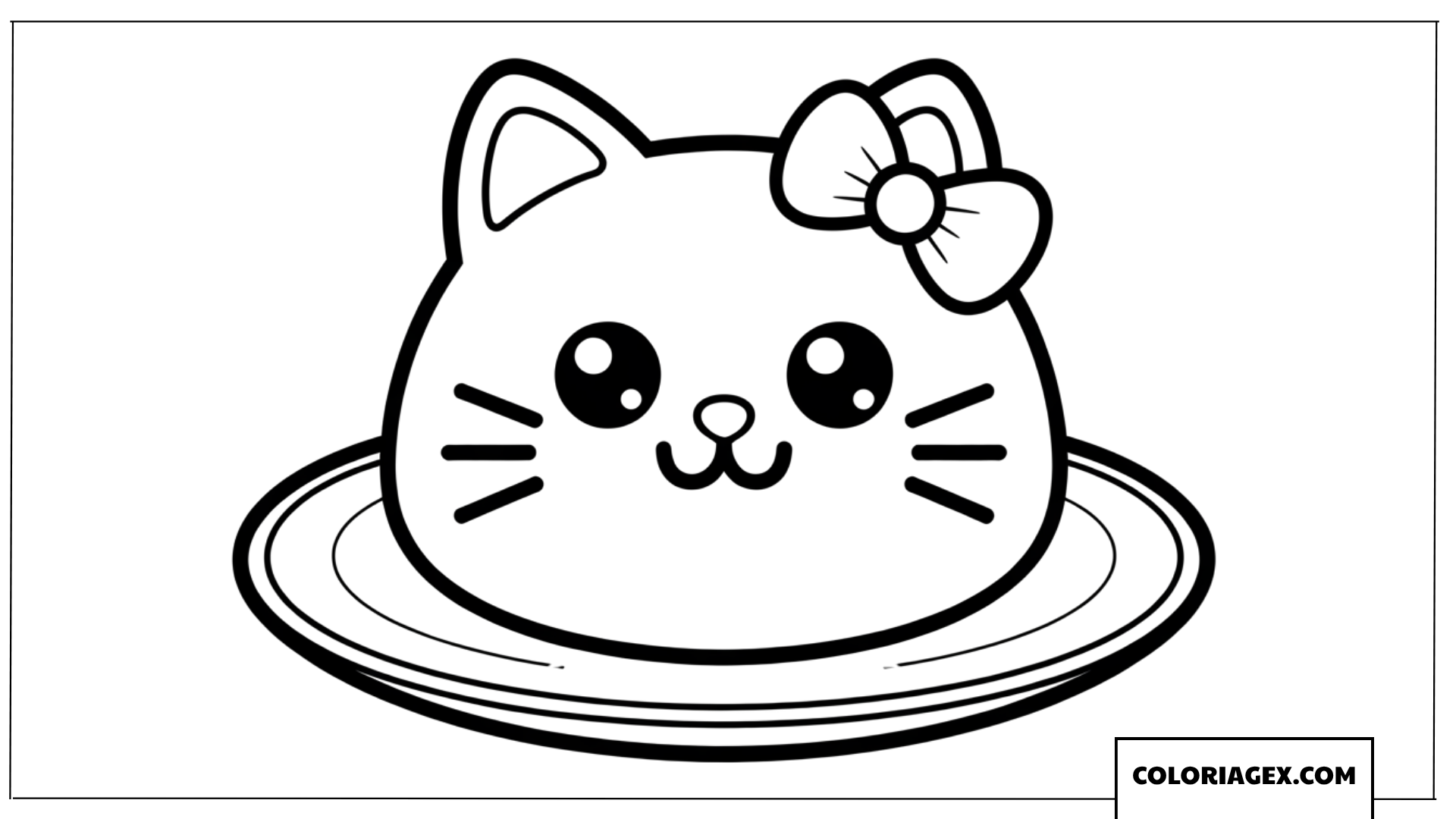 Dessin d'un gâteau en forme de visage de chat mignon