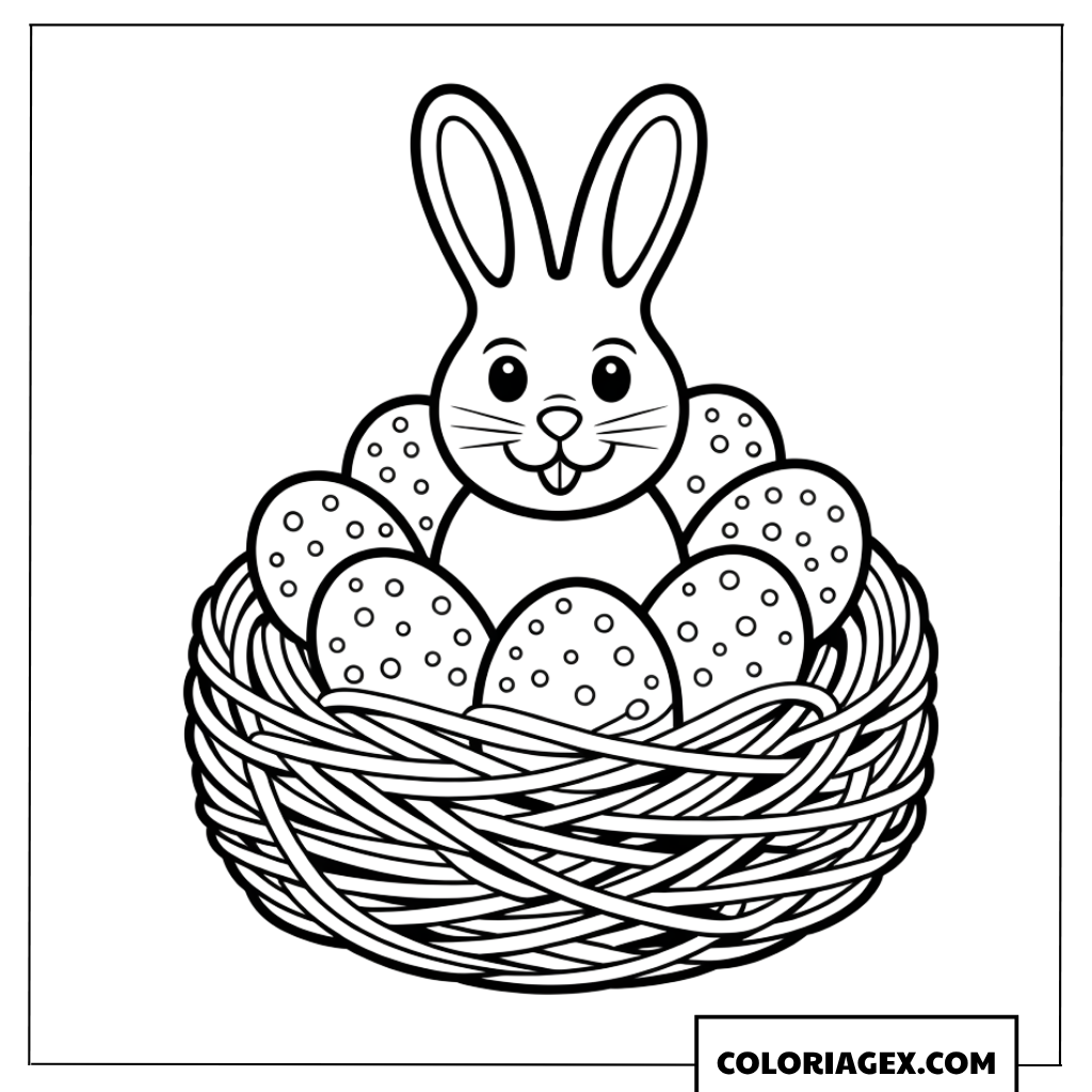 Dessin d'un gâteau en nid pour Pâques