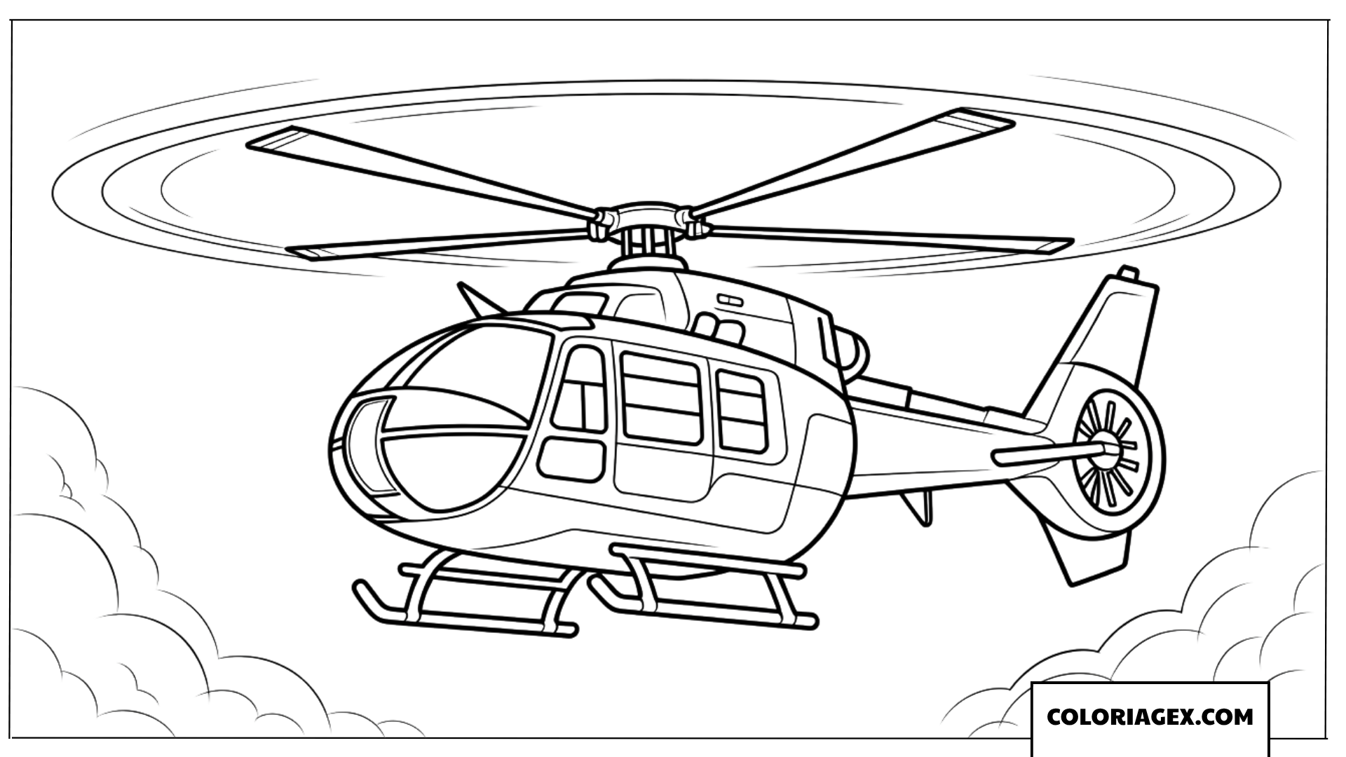 Dessin dun hélicoptère de sauvetage dans les nuages