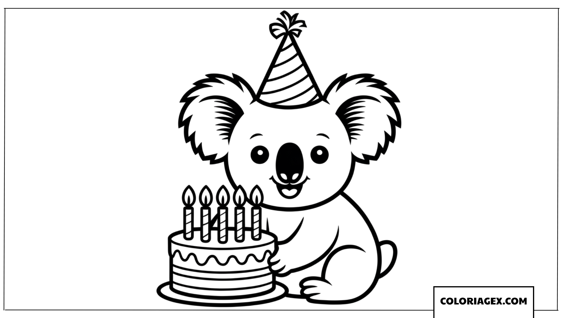 Dessin dun petit koala fêtant son anniversaire