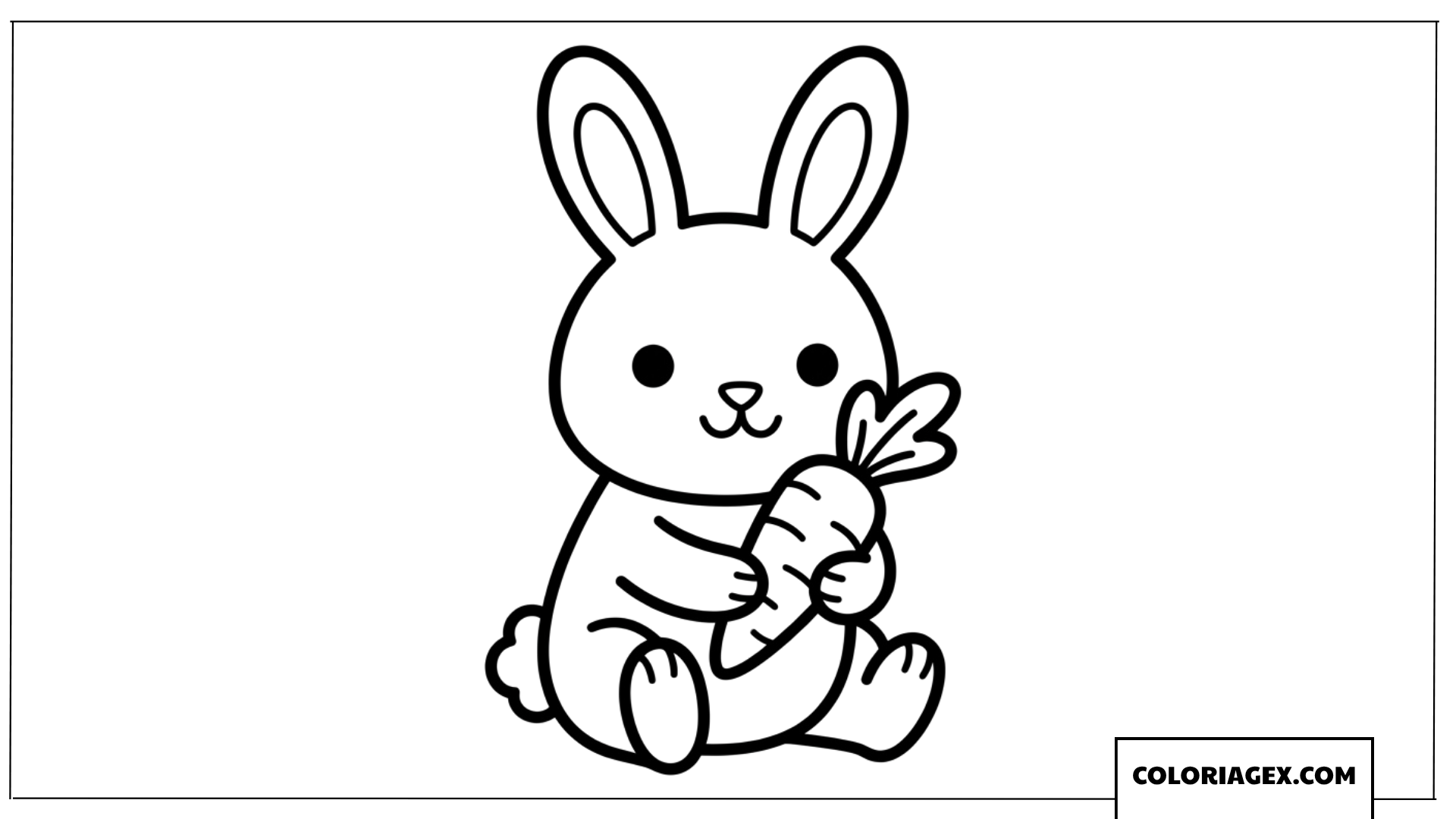 Dessin d'un petit lapin adorable tenant une carotte