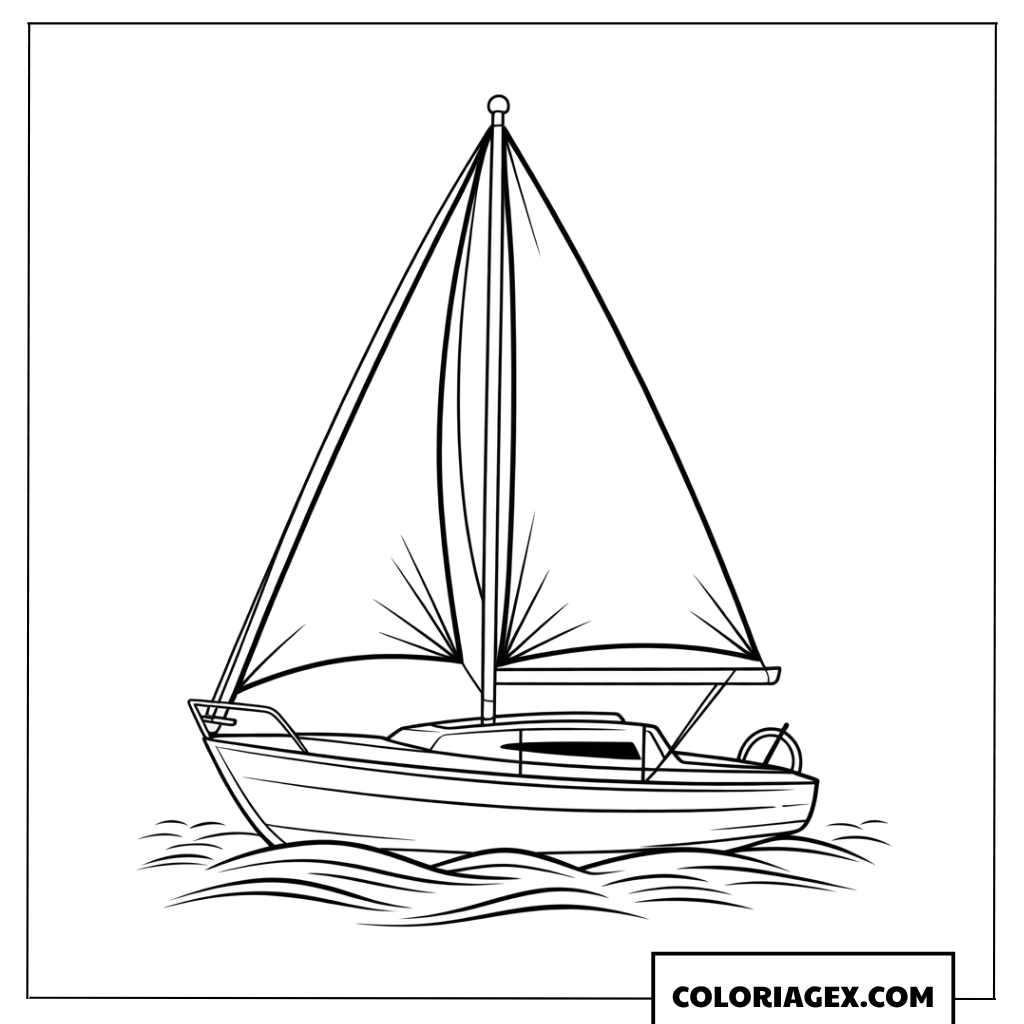 Dessin dun petit voilier voguant paisiblement