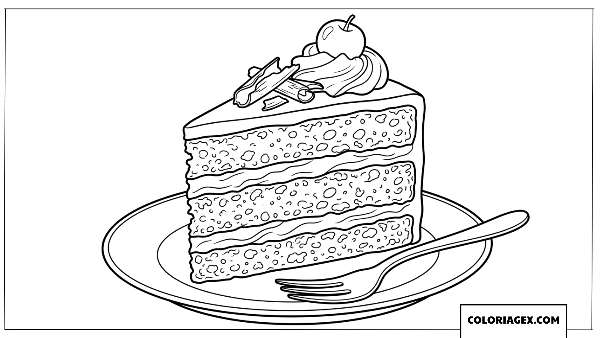 Dessin d'une part de gâteau au chocolat classique