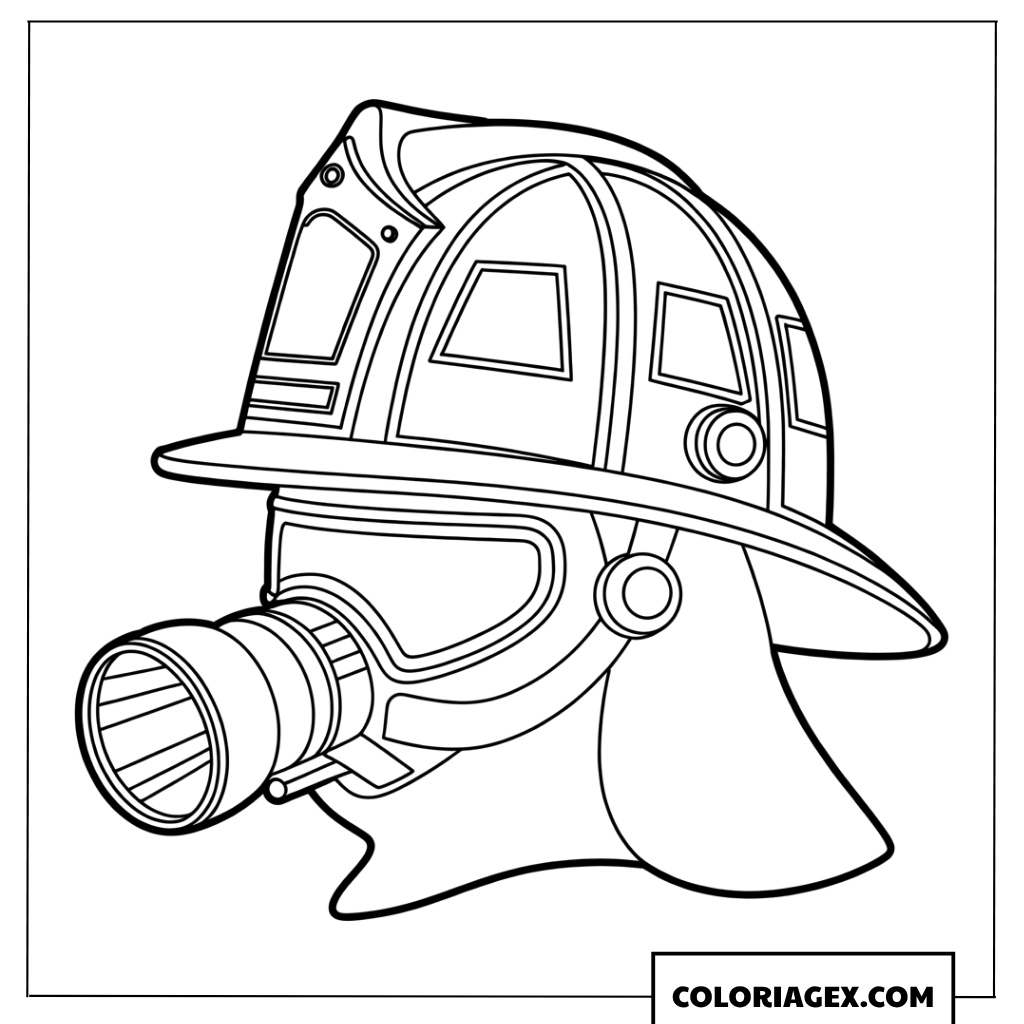 Dessin en gros plan dun casque de protection de pompier