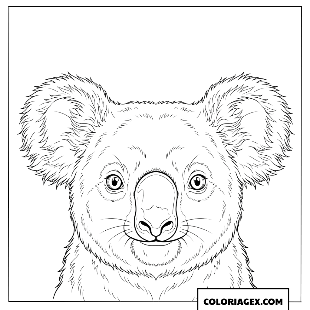 Dessin portrait detaille dun visage de koala