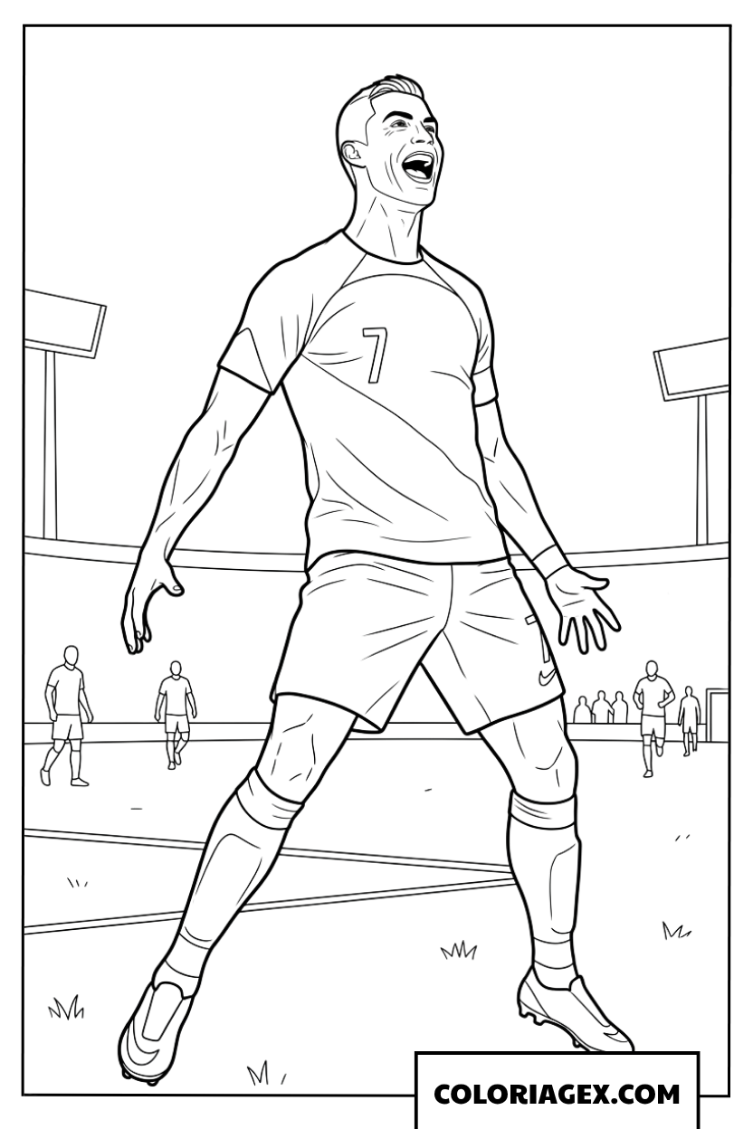 Dessin se concentrant sur le moment classique du Siuuu
