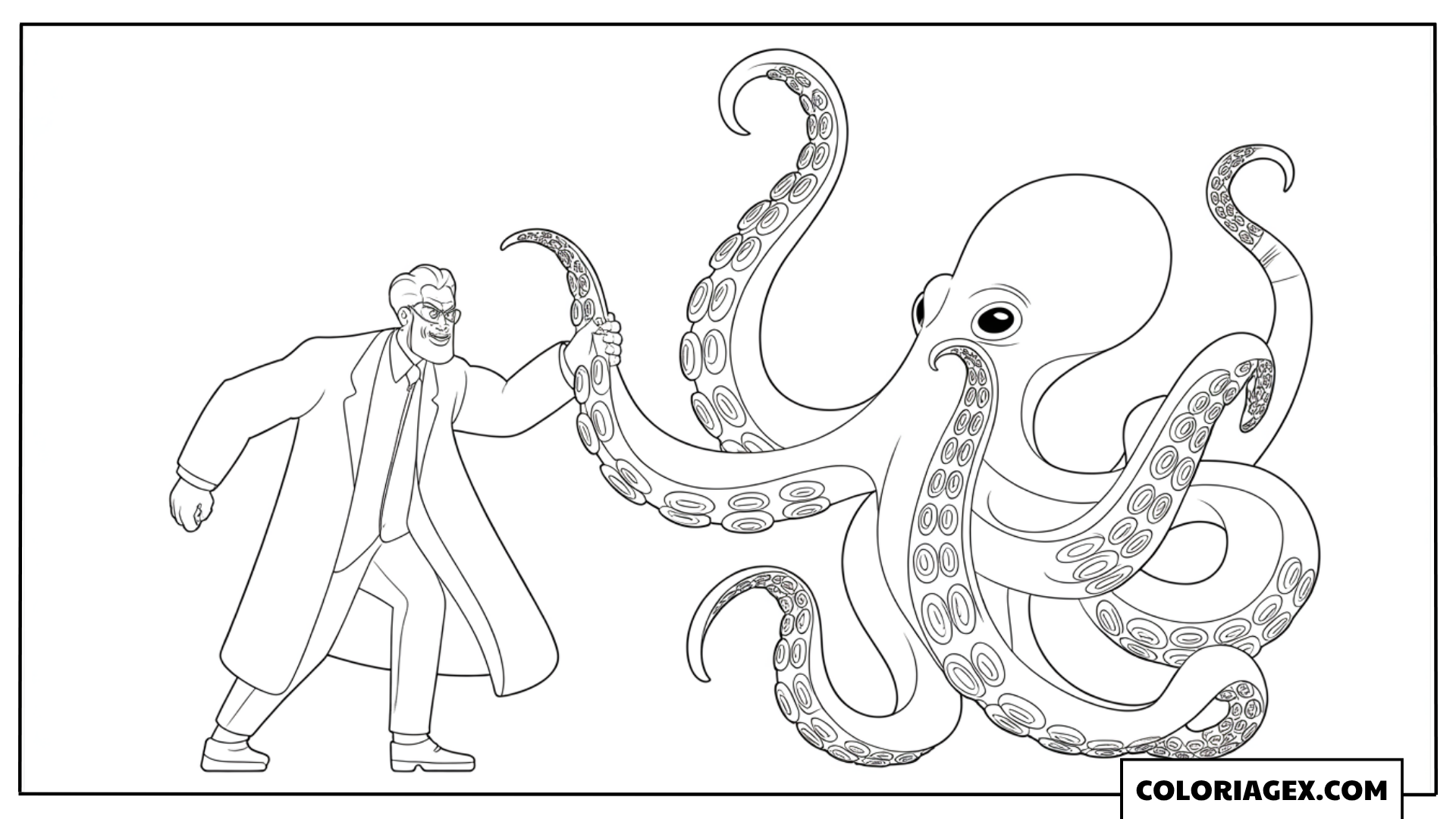 Docteur Octopus avec ses tentacules coloriage