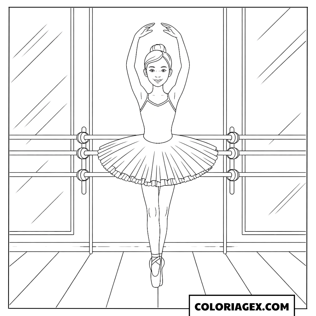 Fille danseuse classique coloriage