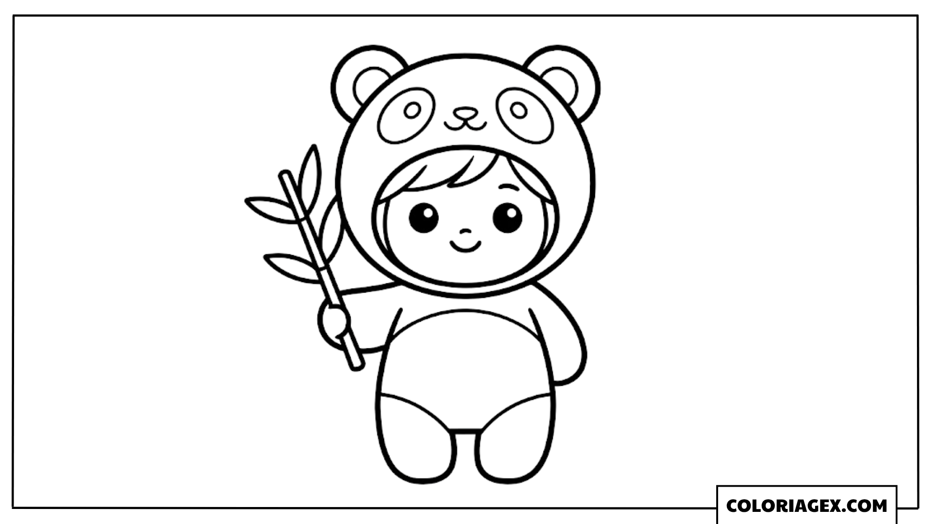 Fille en costume d’ourson coloriage