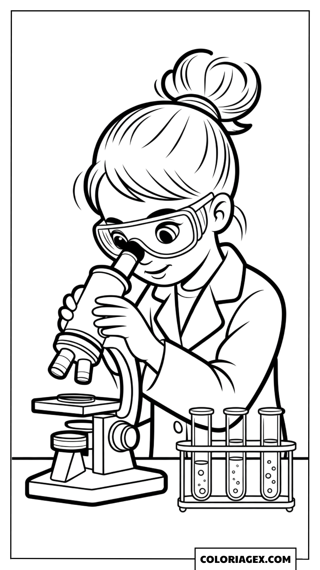 Fille scientifique coloriage