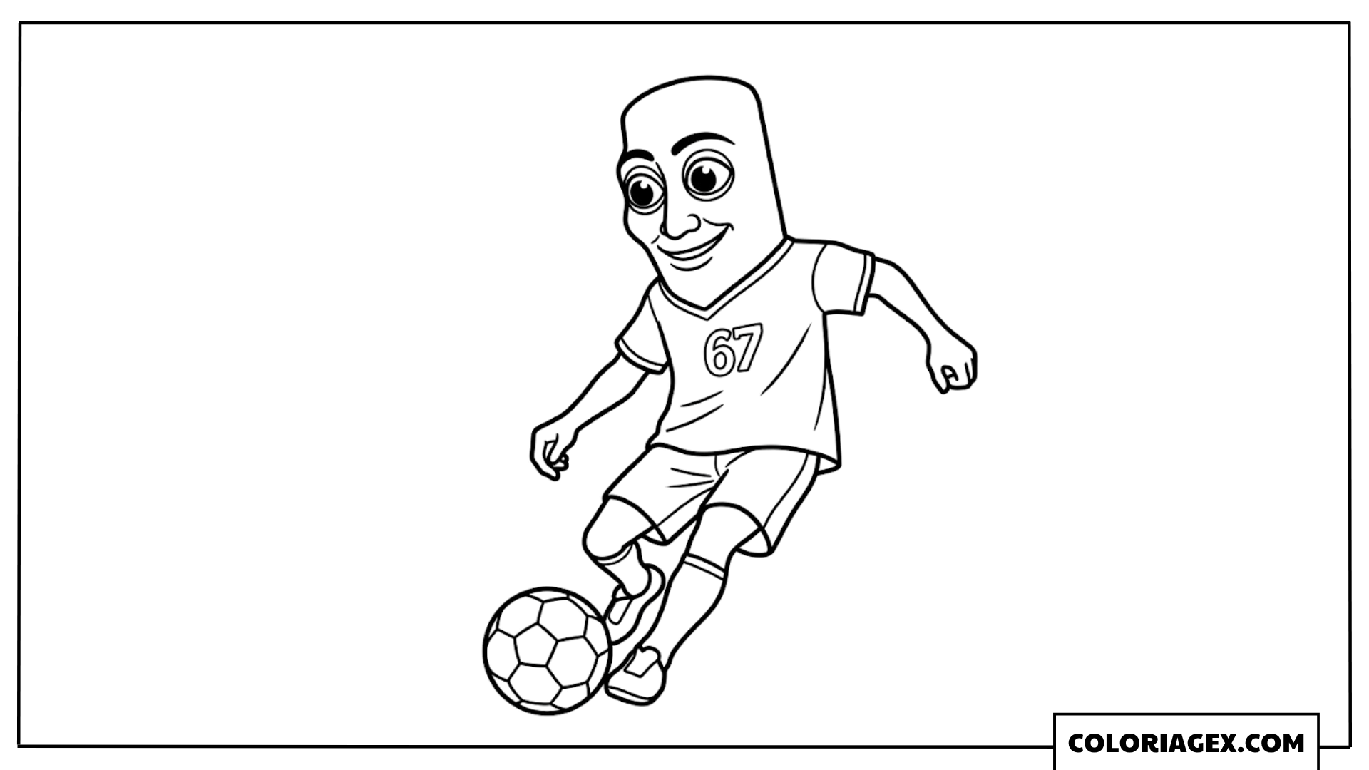Footballeur Tung Tung Sahur coloriage