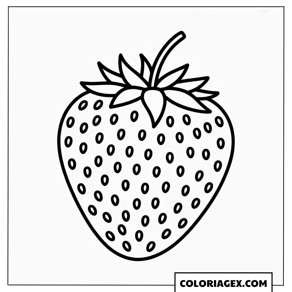 Fraise kawaii coloriage