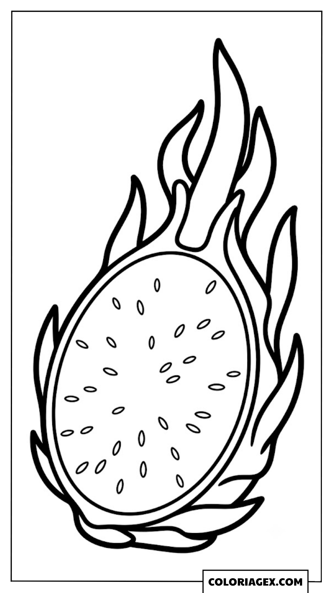 Fruit du dragon enflammé coloriage