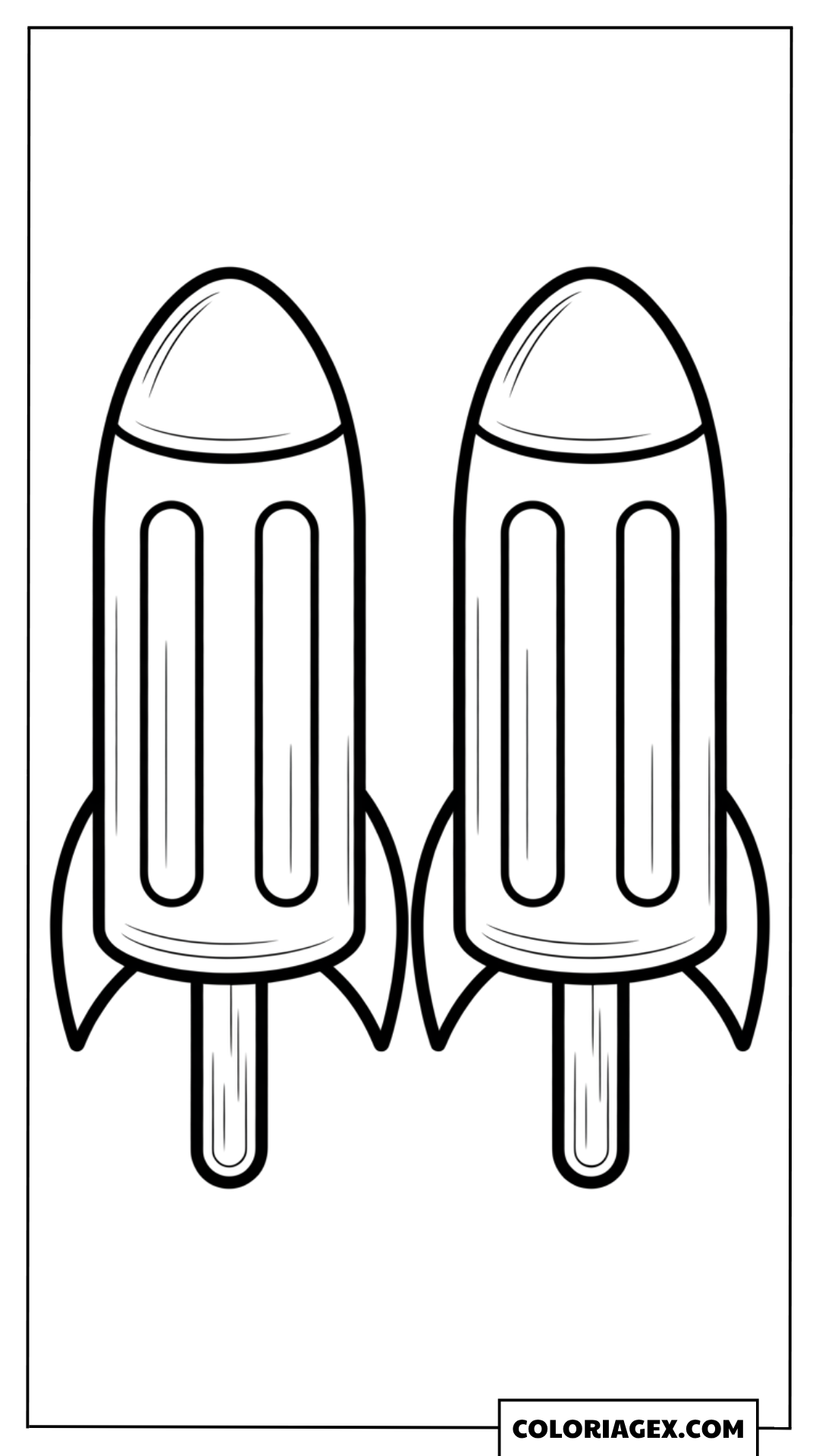 Fusées glacées coloriage