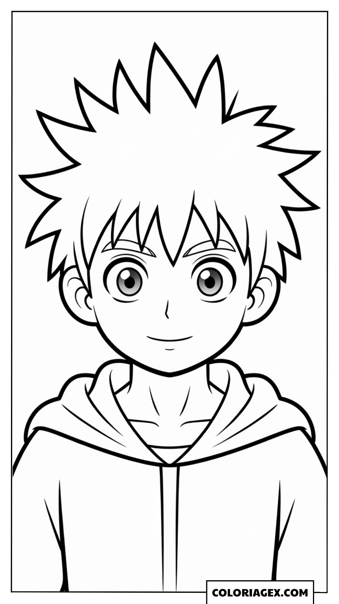 Garçon manga aux cheveux pointus coloriage