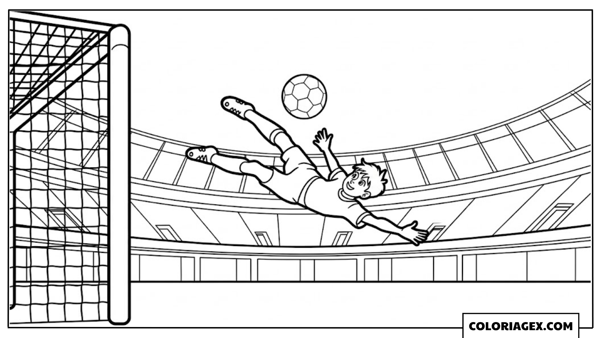 Gardien de but en action coloriage