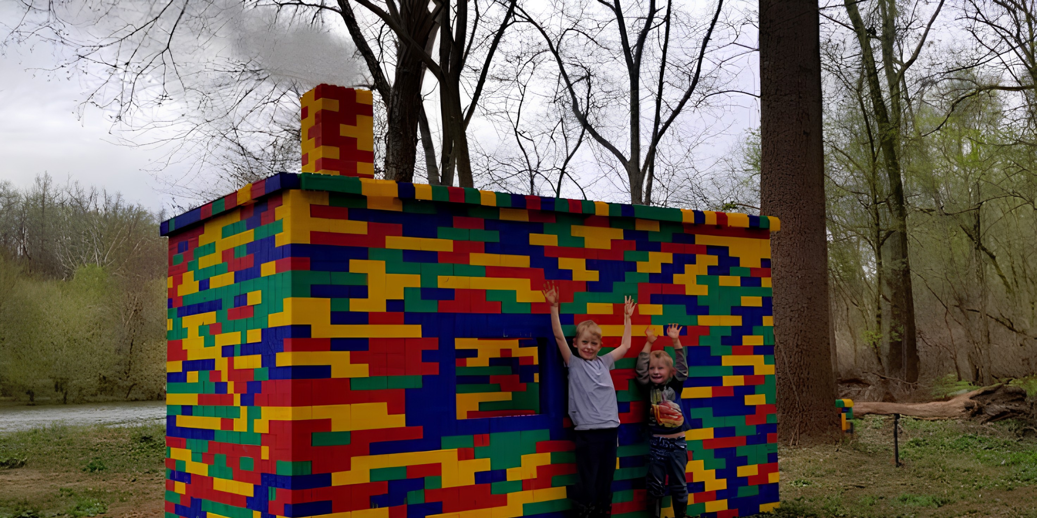 ft - Le défi de construire une maison en Lego en pleine forêt ft