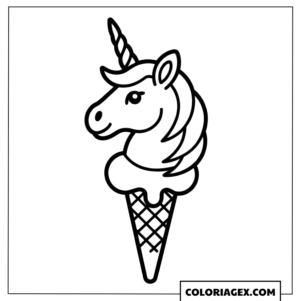 Licorne glace coloriage