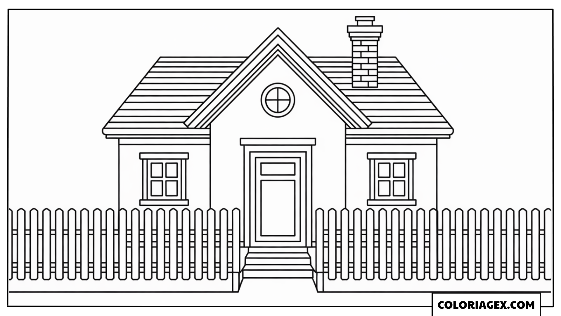 Maison avec jardin coloriage