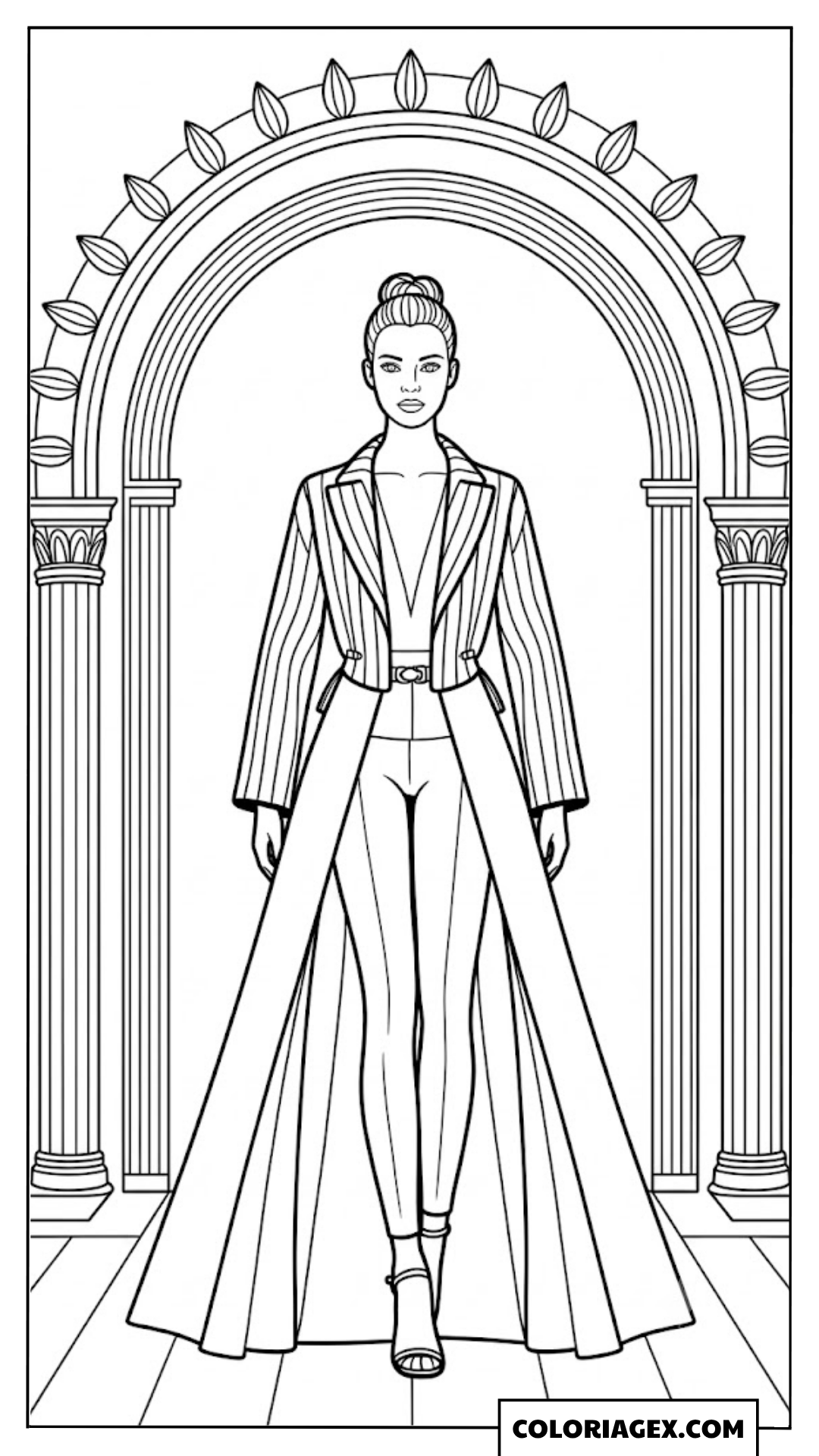 Mannequin sous l’arche classique coloriage