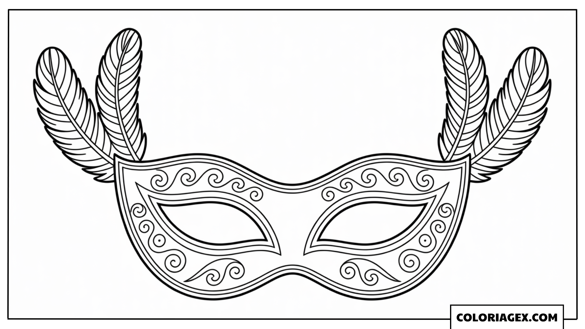Masque à plumes coloriage