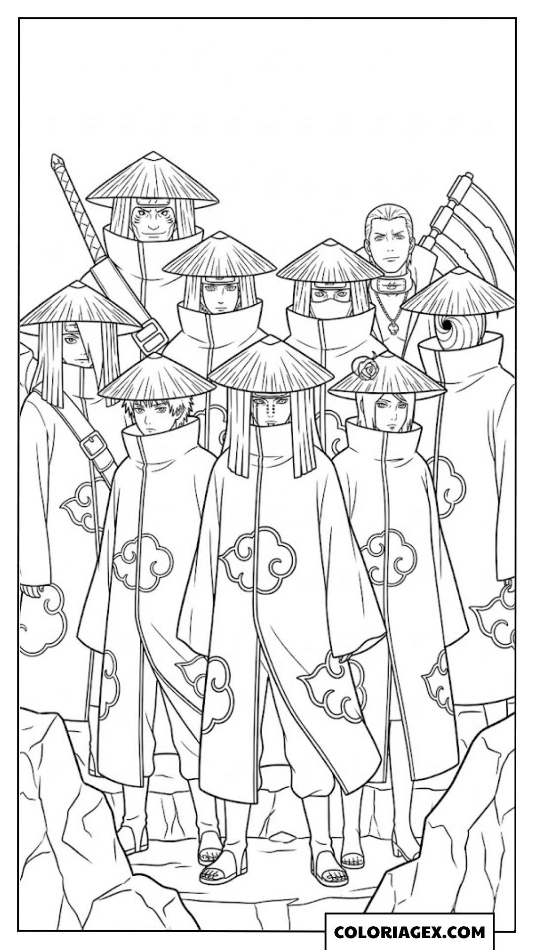 Membres de l’Akatsuki à colorier
