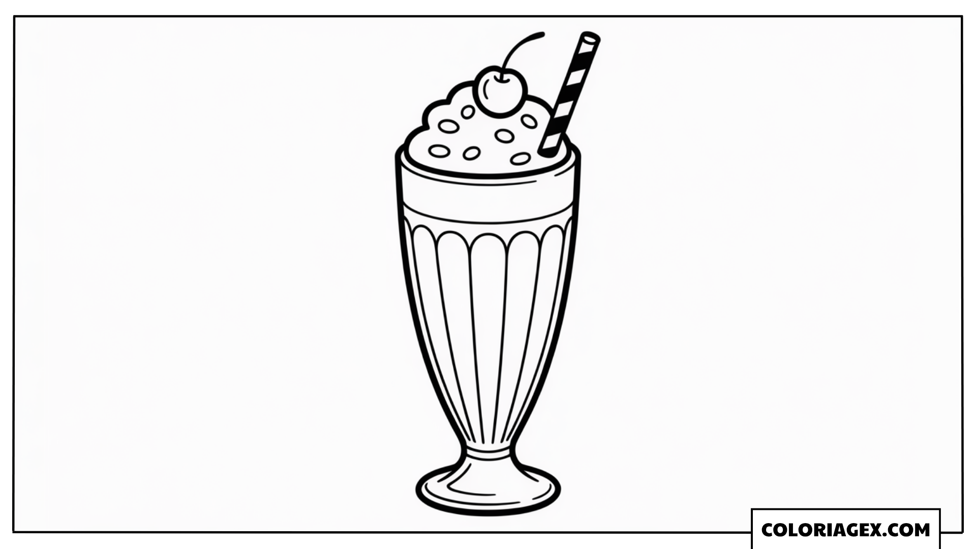 Milkshake avec cerise coloriage