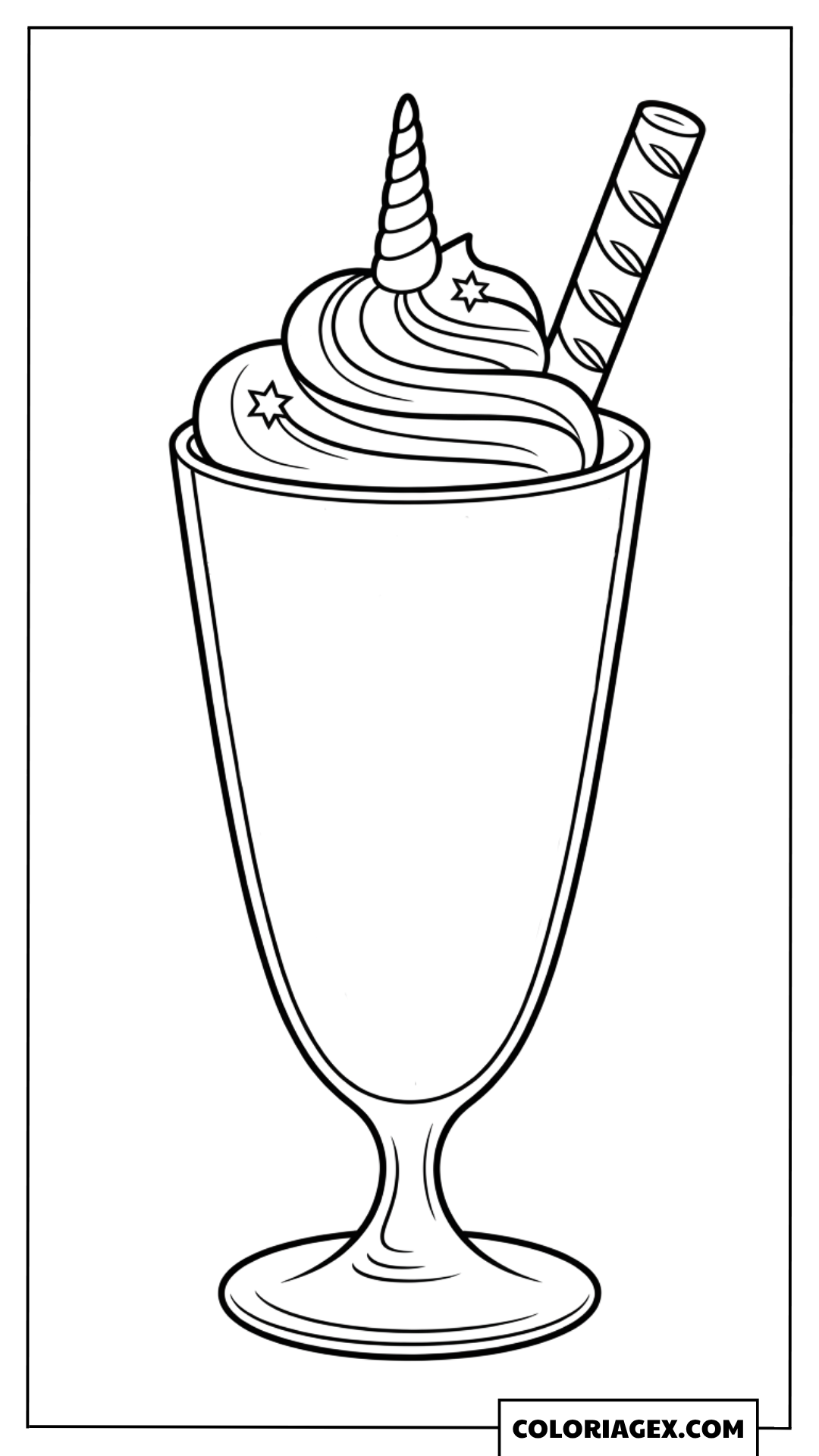 Milkshake licorne coloriage