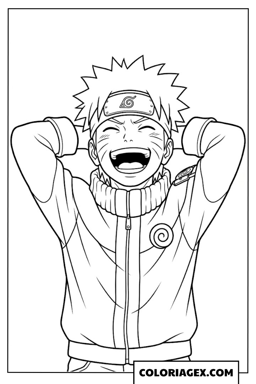 Naruto rit aux éclats à colorier