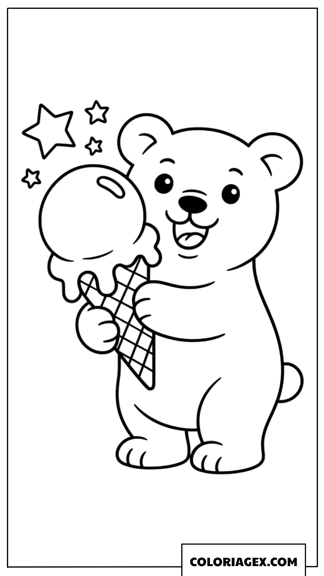 Ours polaire avec glace à colorier