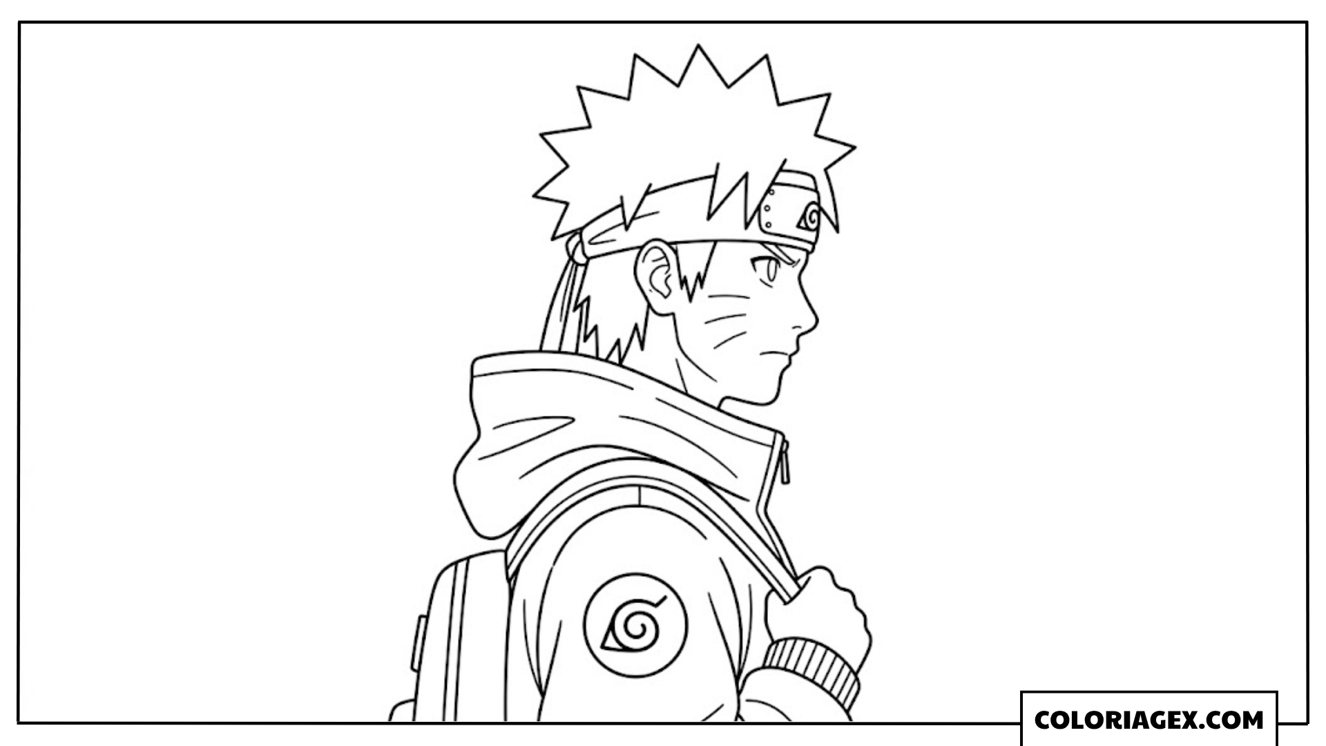 Portrait de Naruto de profil à colorier