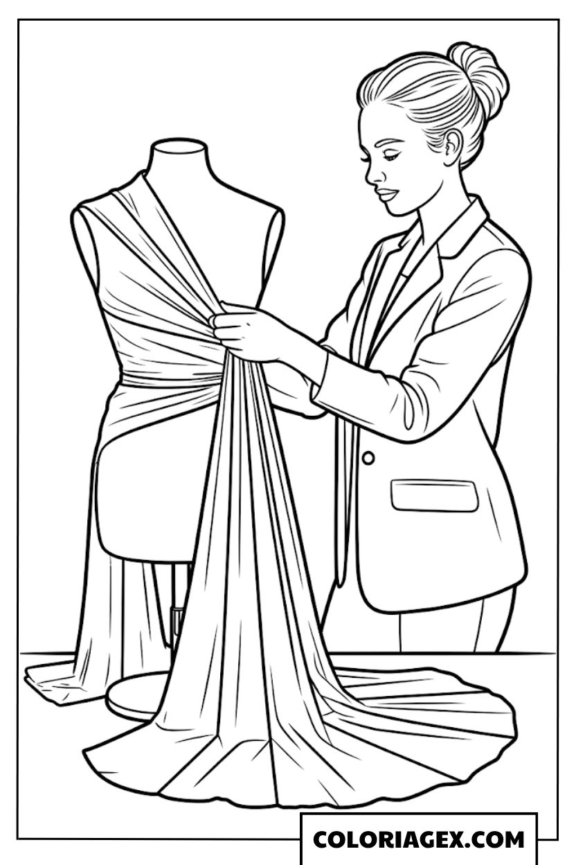 Styliste sur mannequin coloriage