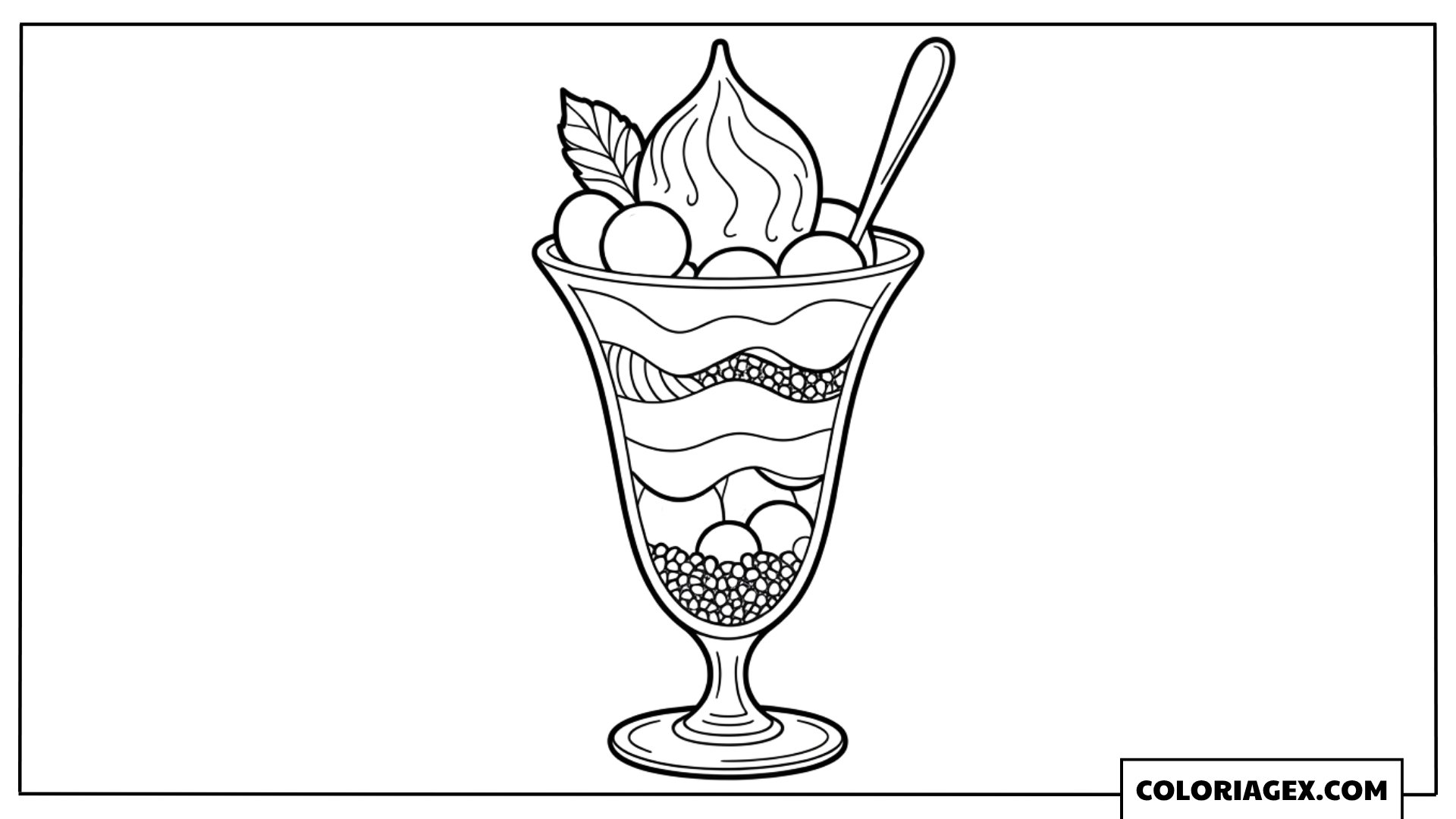 Sundae dans une coupe élégante coloriage
