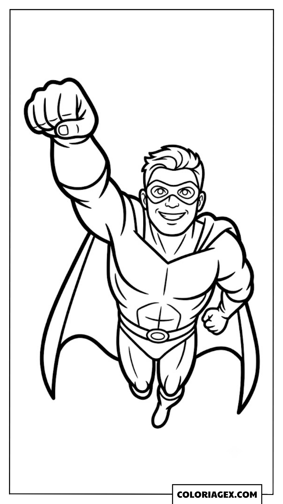 Super-héros volant coloriage