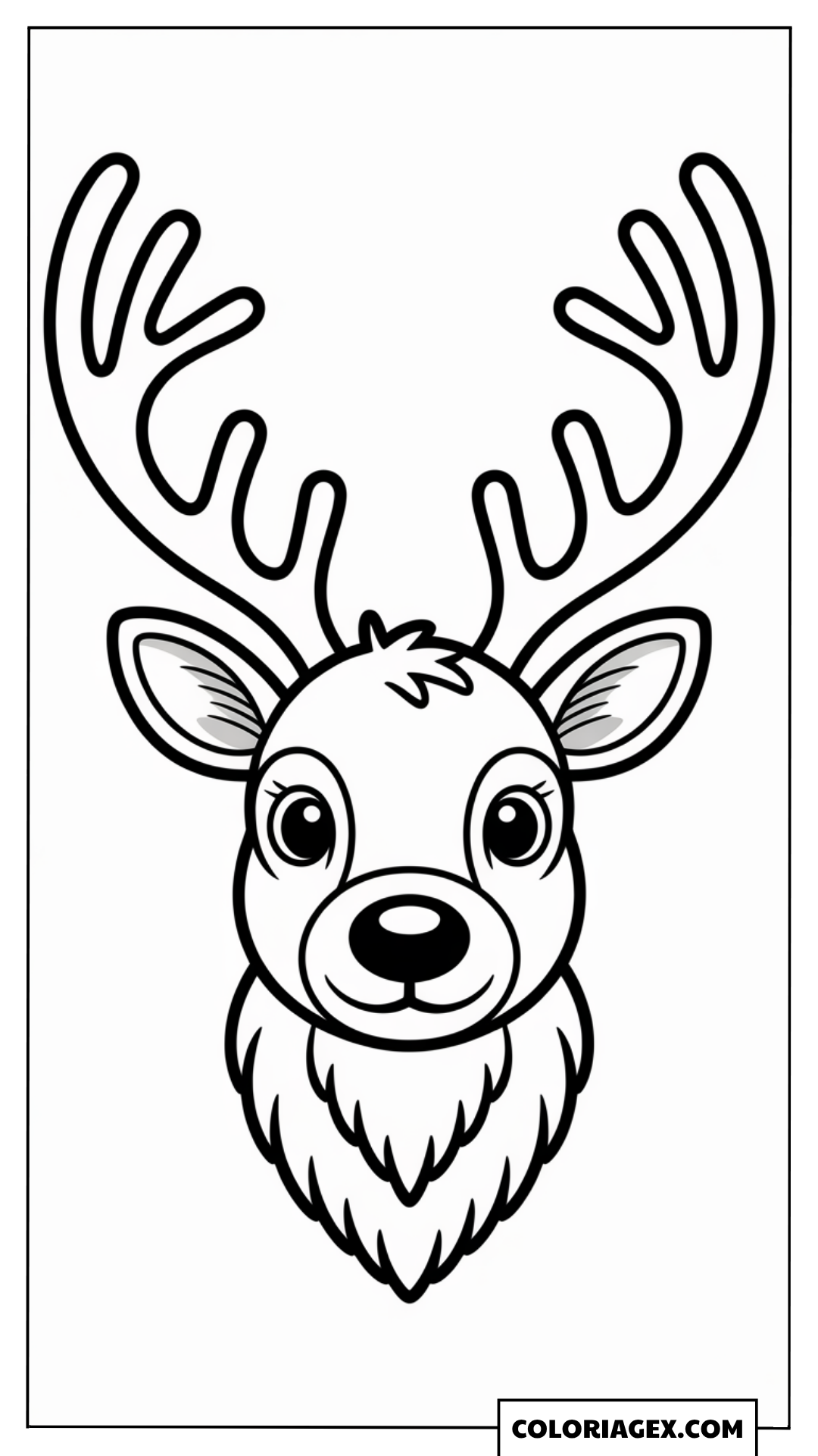 Tête de renne coloriage