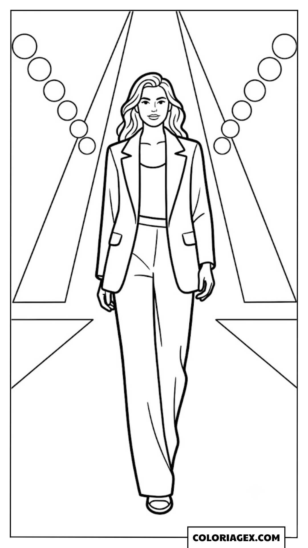 Top model sur le podium coloriage