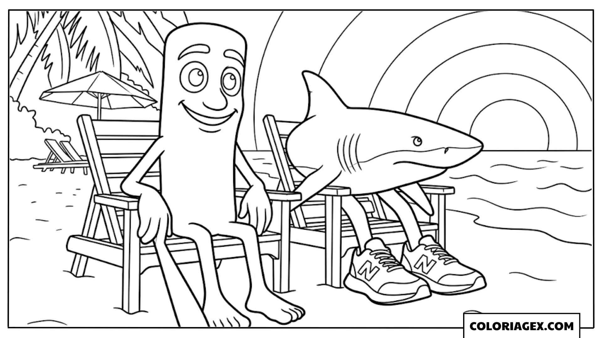 Tralalero Tralala avec Tung Tung Sahur coloriage