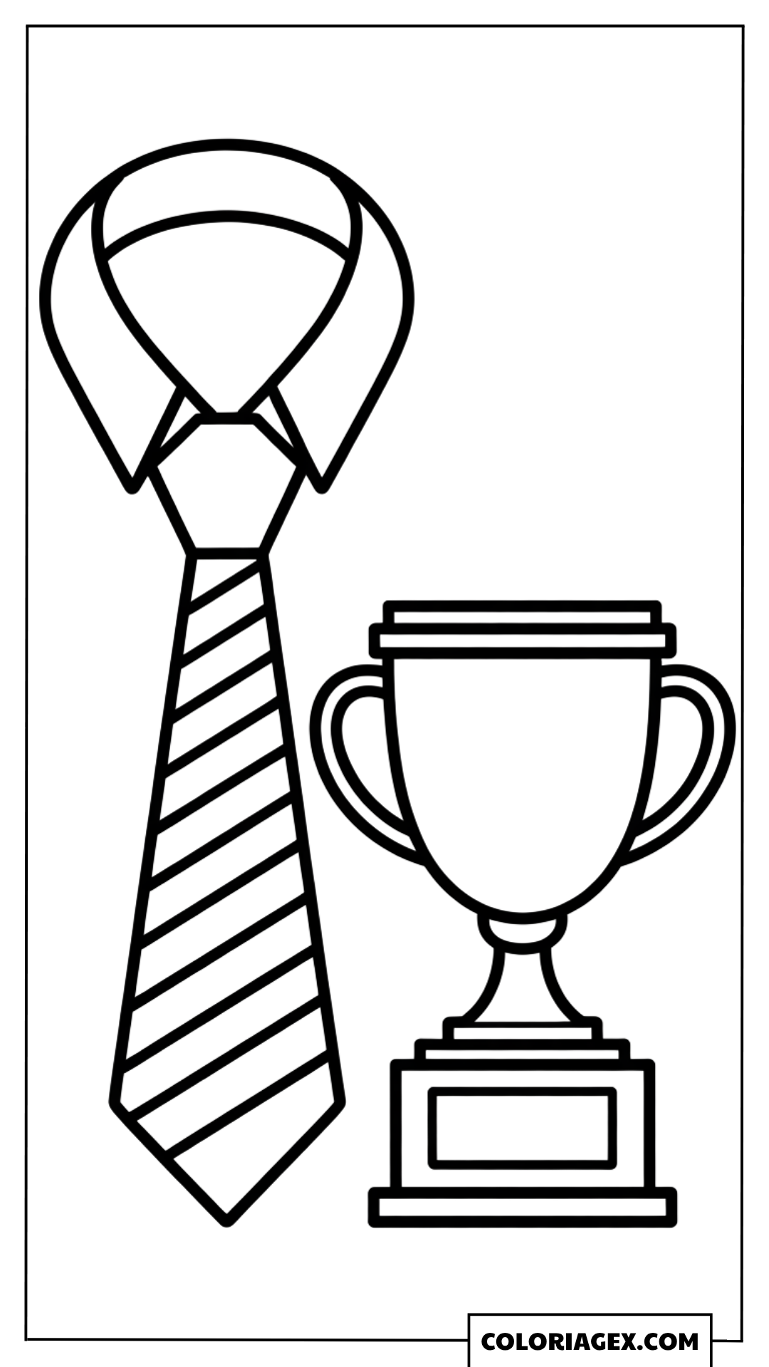 Trophée et cravate coloriage
