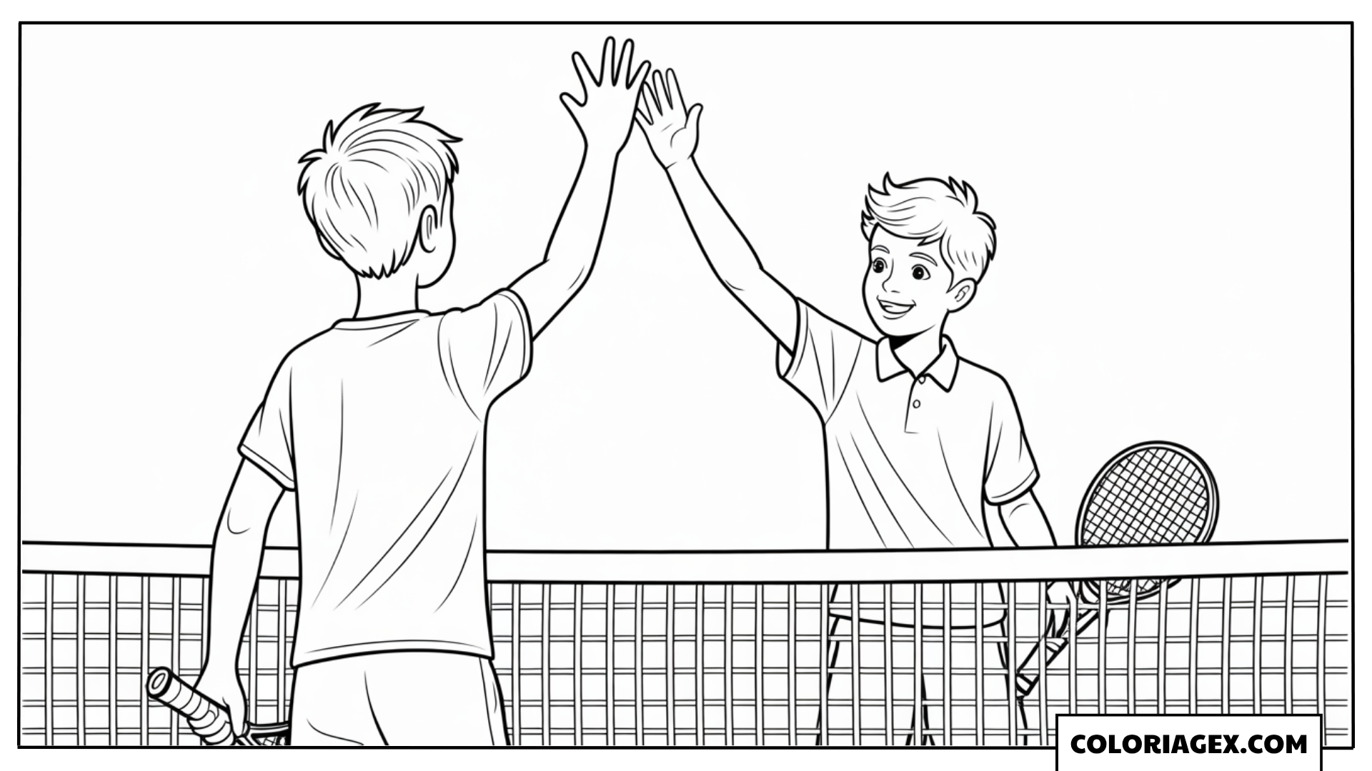 Victoire au tennis de table coloriage