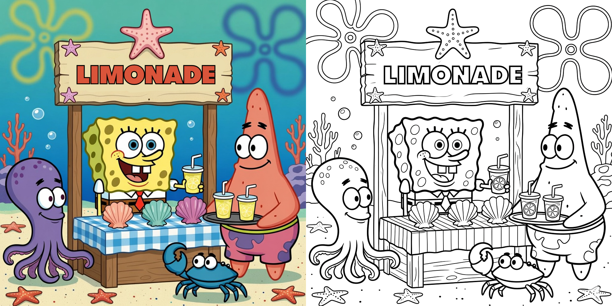 ft - coloriage de bob l'éponge et patrick ft